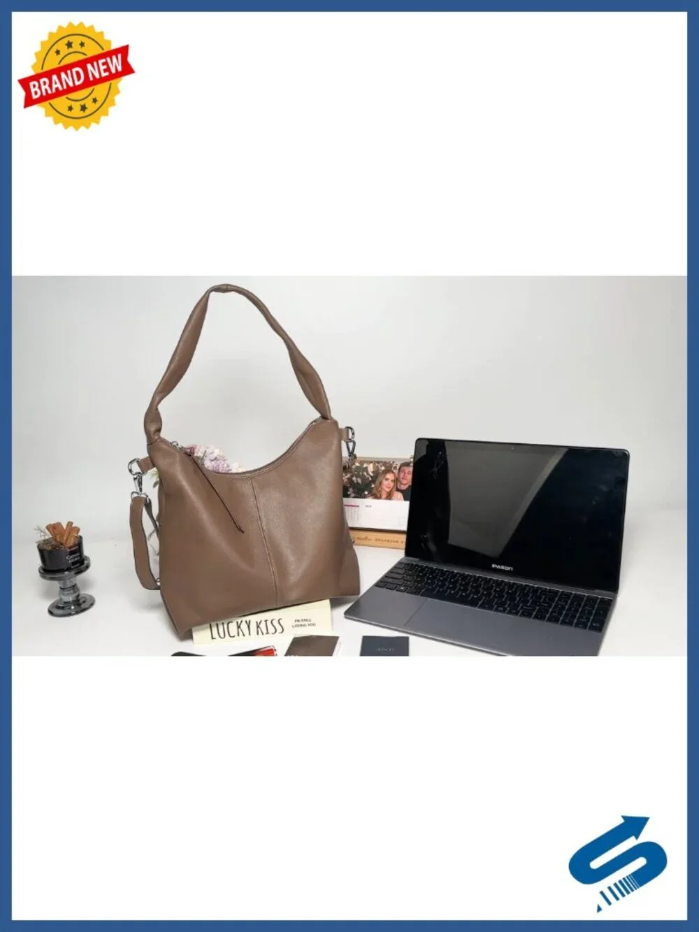 Genuine Leather Hobo Bag for Women, Large Tote with Adjustable Strap